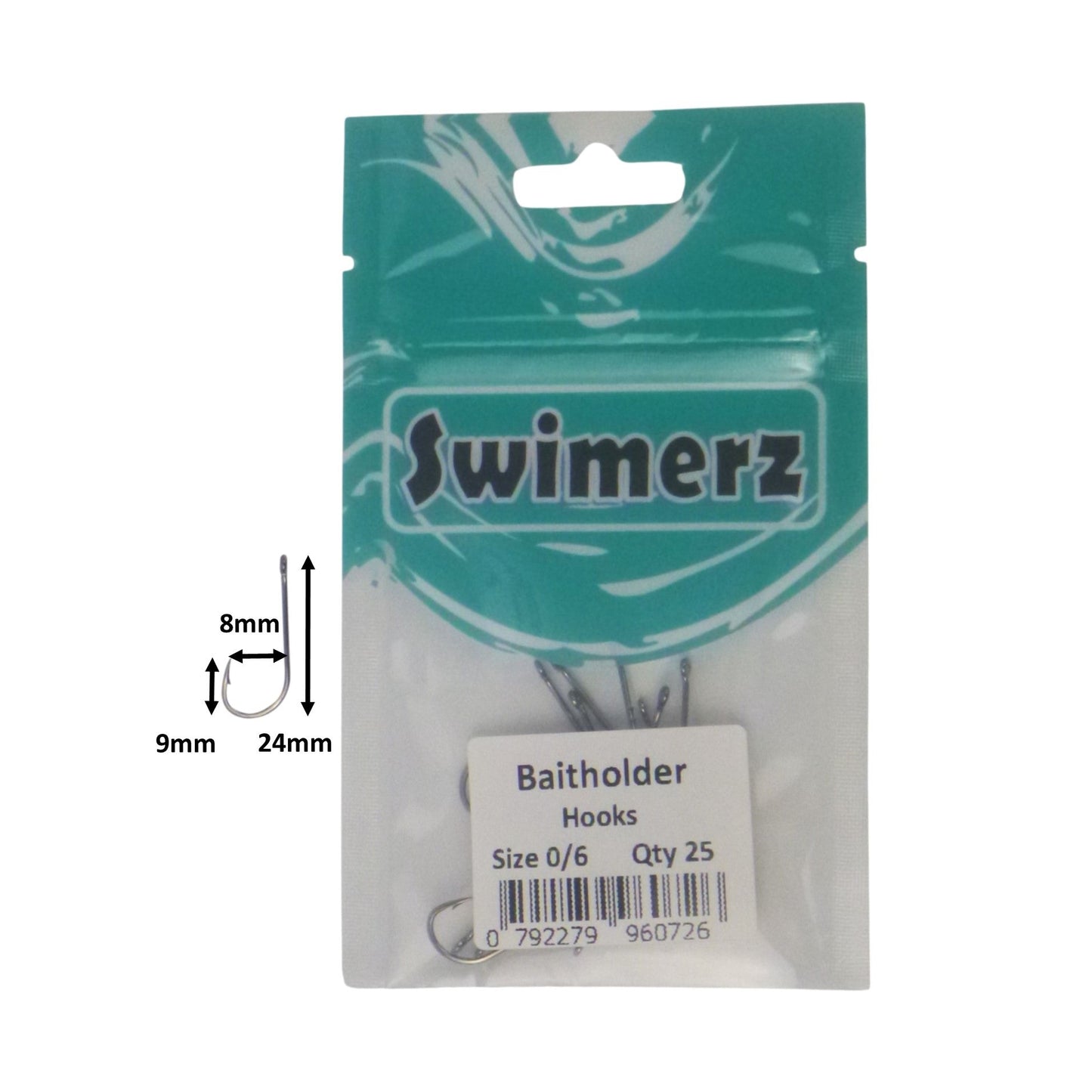 Swimerz 0/6 Baitholder Hook, Qty 25-2