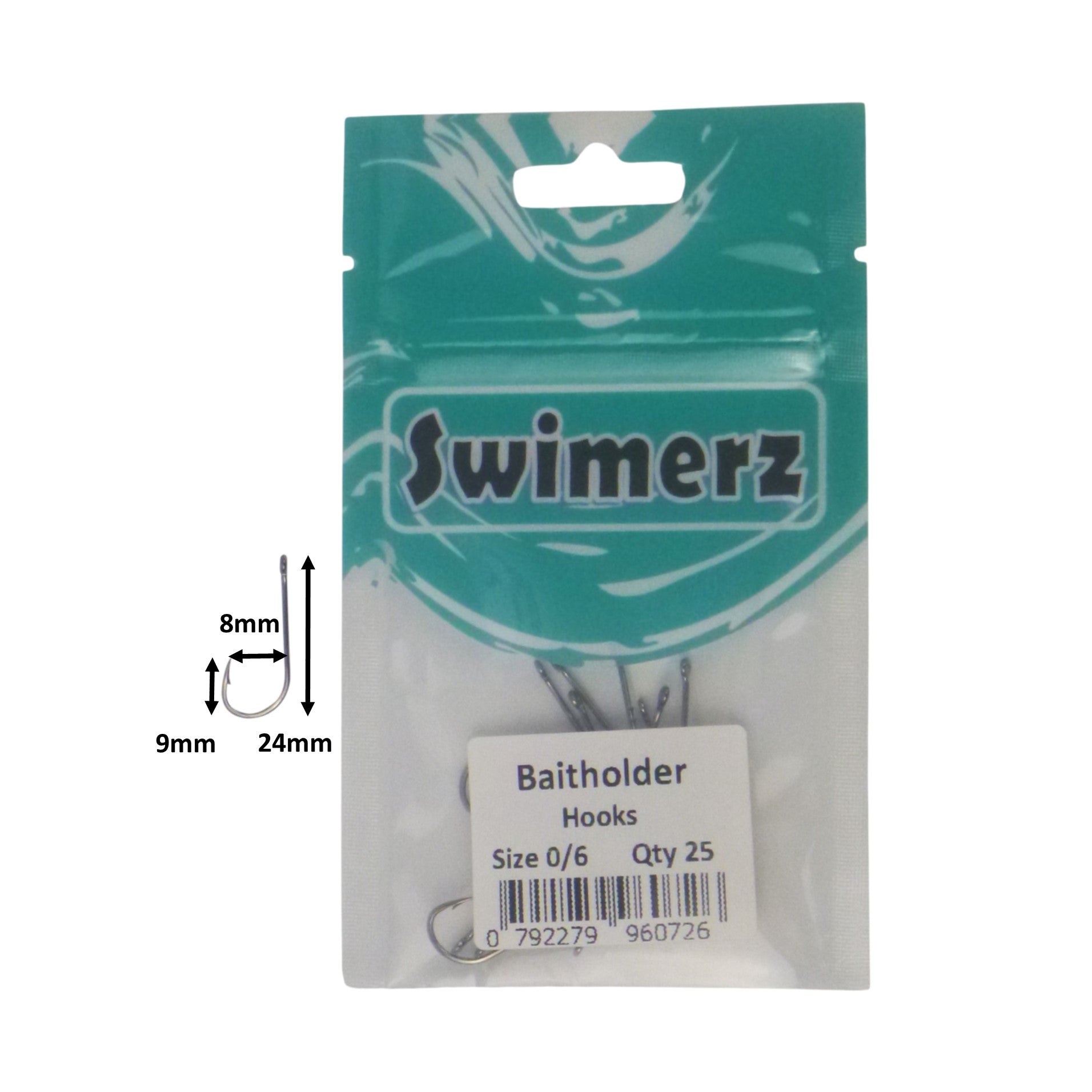Swimerz 0/6 Baitholder Hook, Qty 25-2