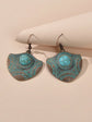 Oxidized Traditional Jewellery Beads Carved Geometric Dangle Vintage Earrings-3