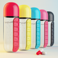 2-in-1 Water Bottle with 7-Day Pill Organizer – Portable, Leakproof & Travel-Friendly