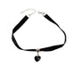 Gothic Style Black Velvet Choker Heart Charm Necklace Punk Halloween Accessories-1