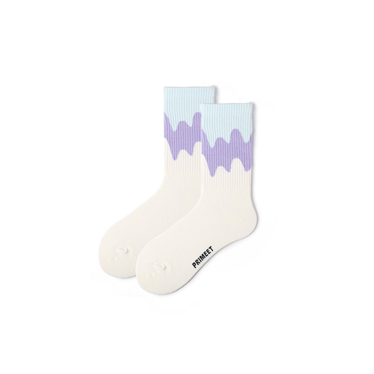 Icecream Gradient All-season Women White Crew Socks-0